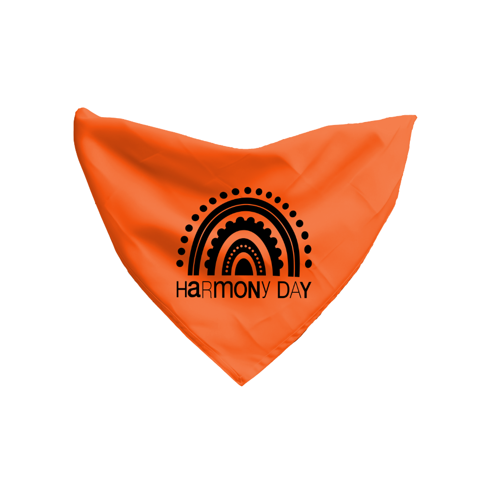 Harmony Day Bandana Orange with Rainbow