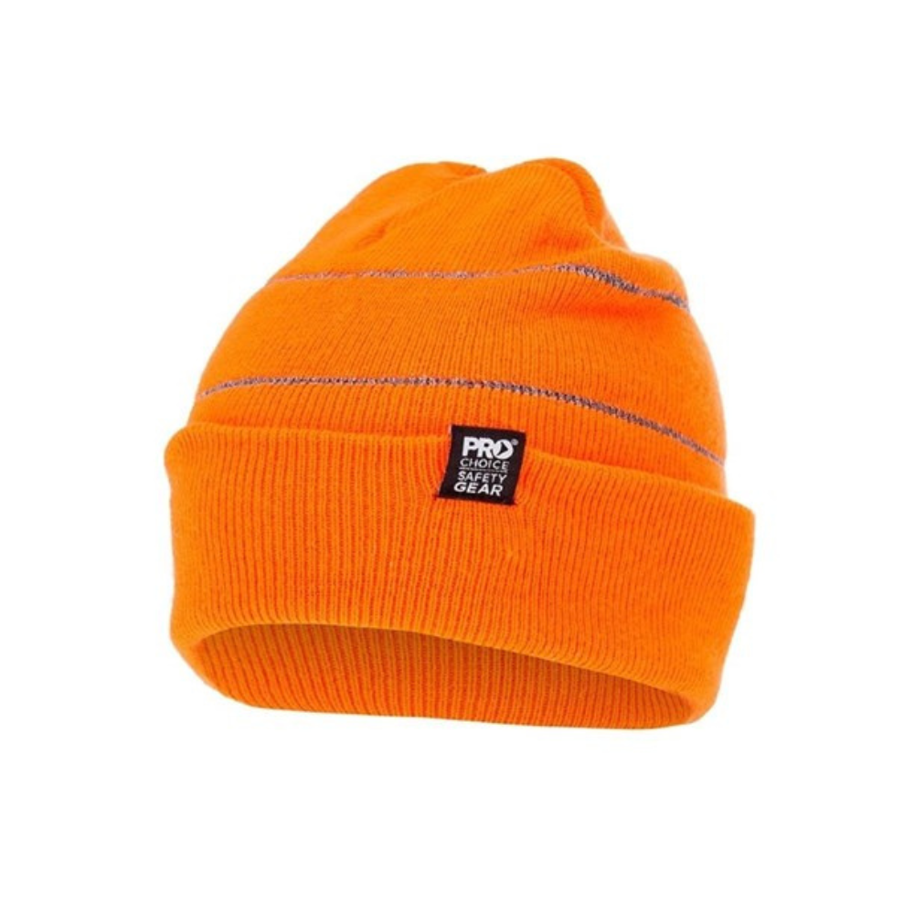 PRO Choice Beanie with Reflective Stripes - Hi Vis Orange