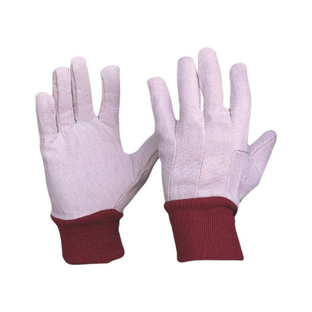 PRO Choice Cotton Drill Red Knit Wrist Gloves (12 pairs per pack)