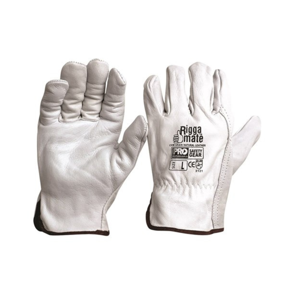 PRO Choice  Riggamate Natural Premium Cowhide Leather Gloves (12 pairs per pack)