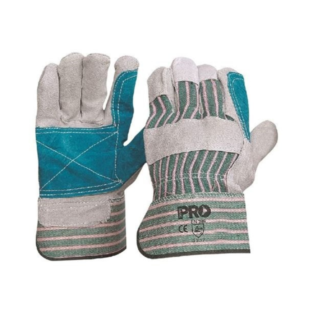 PRO Choice Striped Cotton/Leather Gloves (Pair)