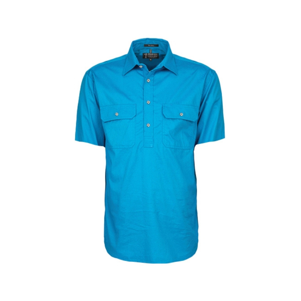 Ritemate Mens Pilbara Closed Front Short Sleeve Shirt RM200CFS - Azure