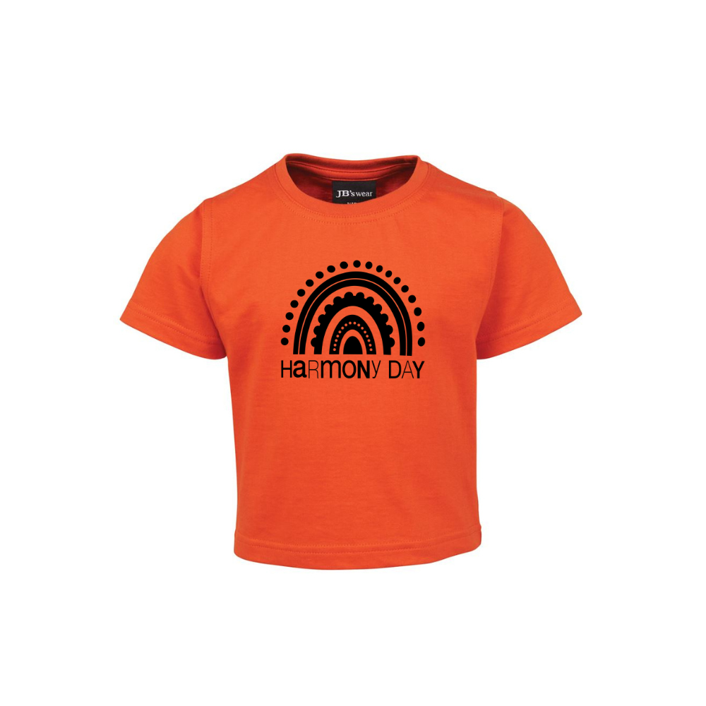 Infants Harmony Day Rainbow on Orange T-Shirt